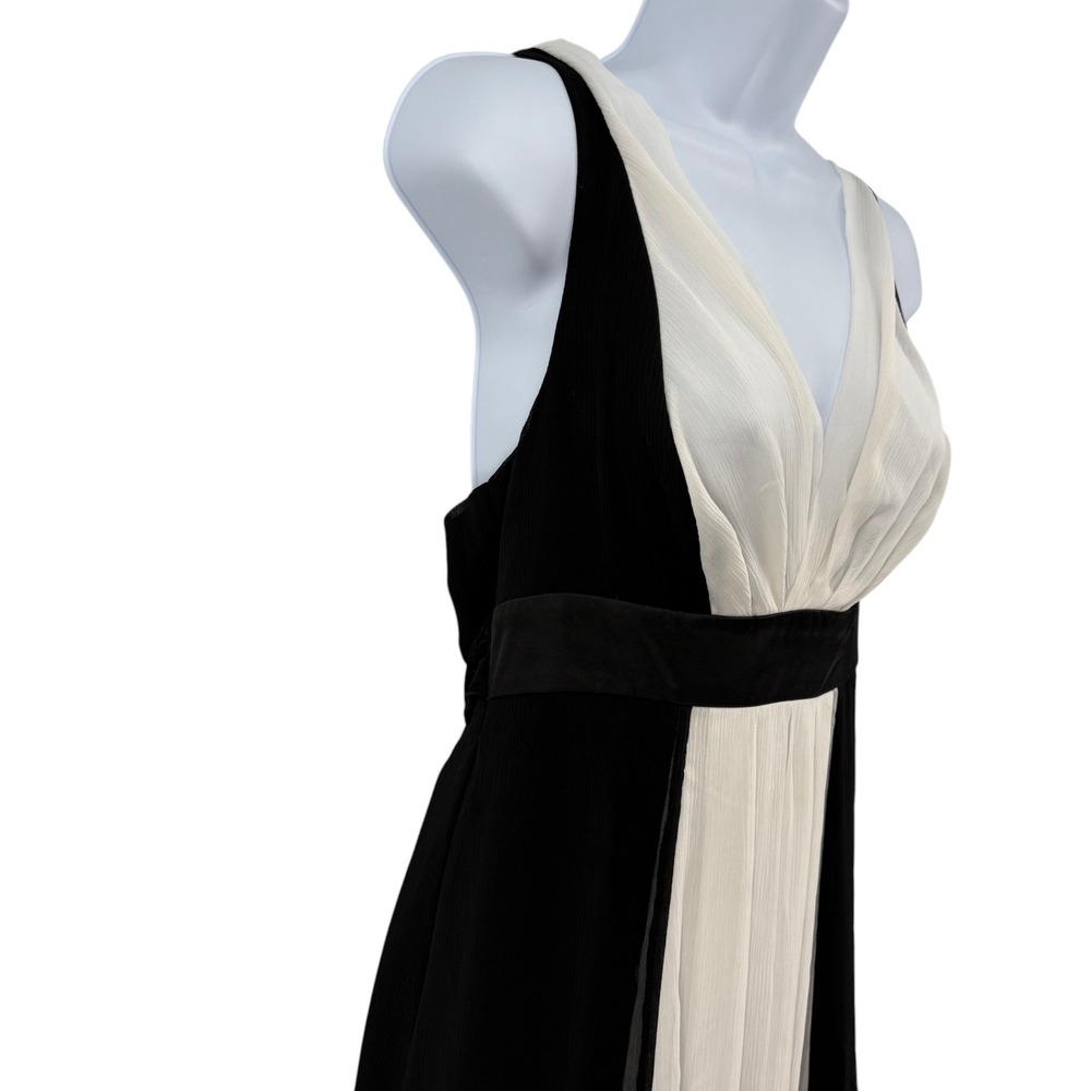 Vintage Wet Seal Y2K Babydoll Chiffon Cocktail Dress M Black Cream Coquette - Picture 3 of 11